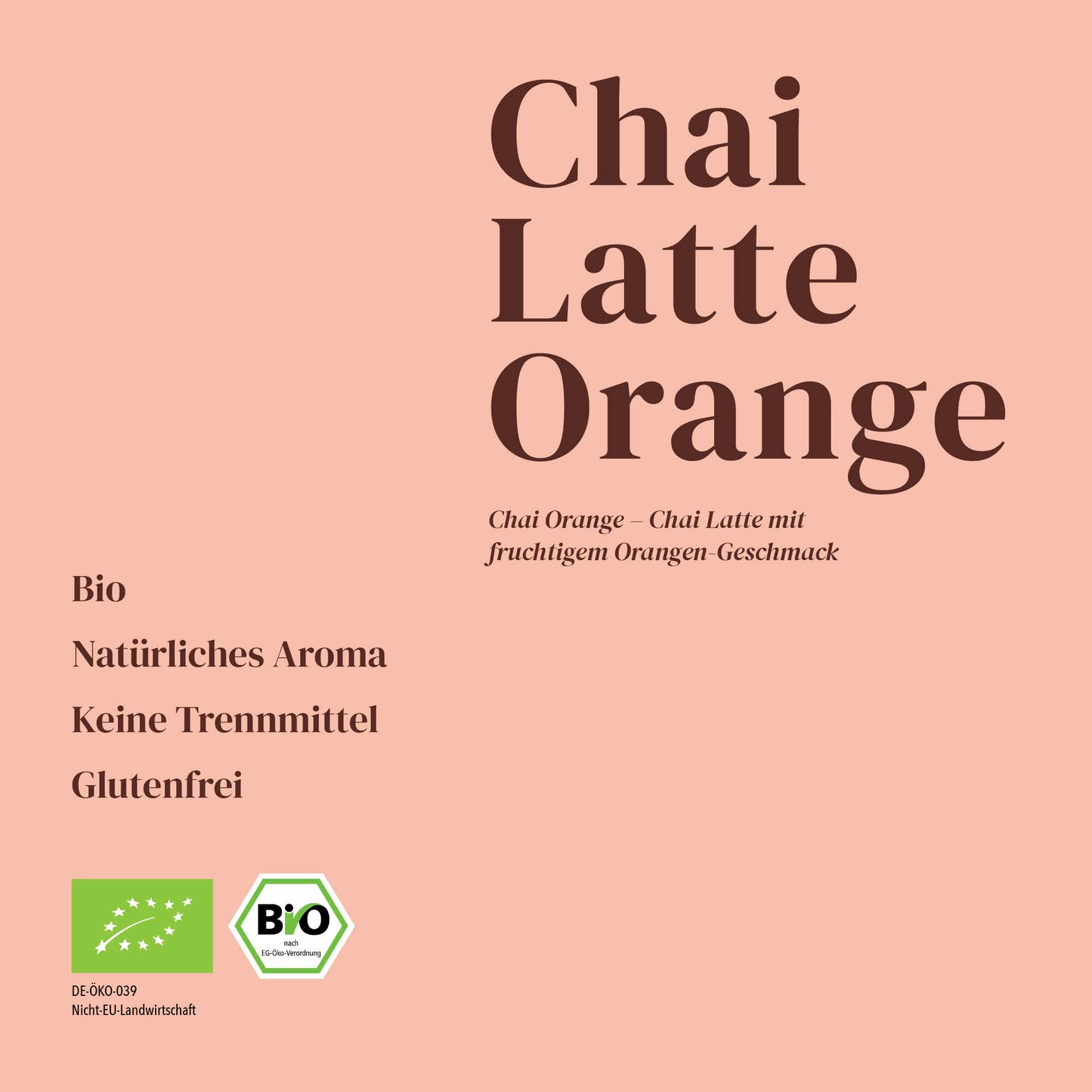 MARC & KAY | Bio Chai Latte | Orange | Glutenfrei | 250g