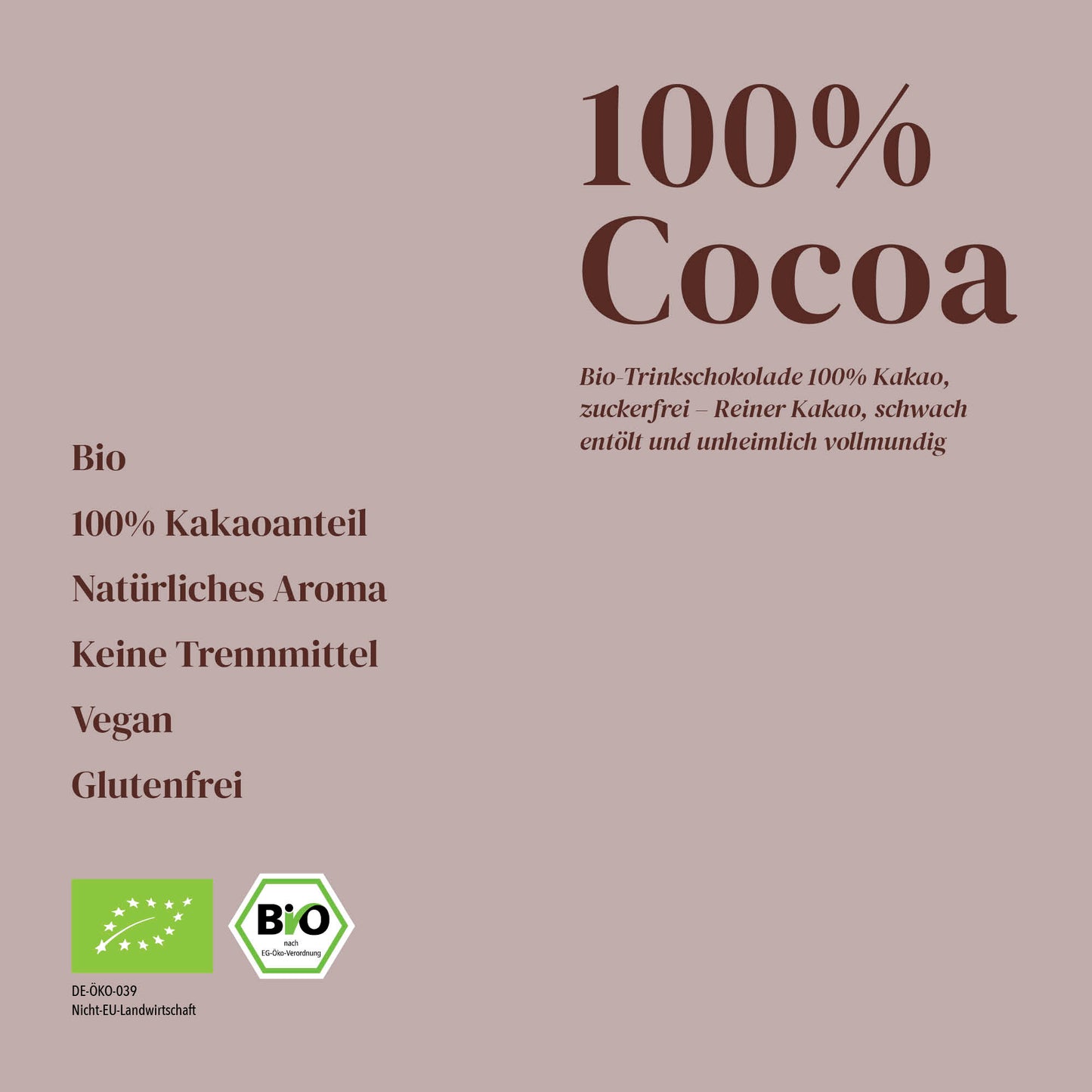 MARC & KAY | Bio-Trinkschokolade | 100% Kakao | vegan | 175g