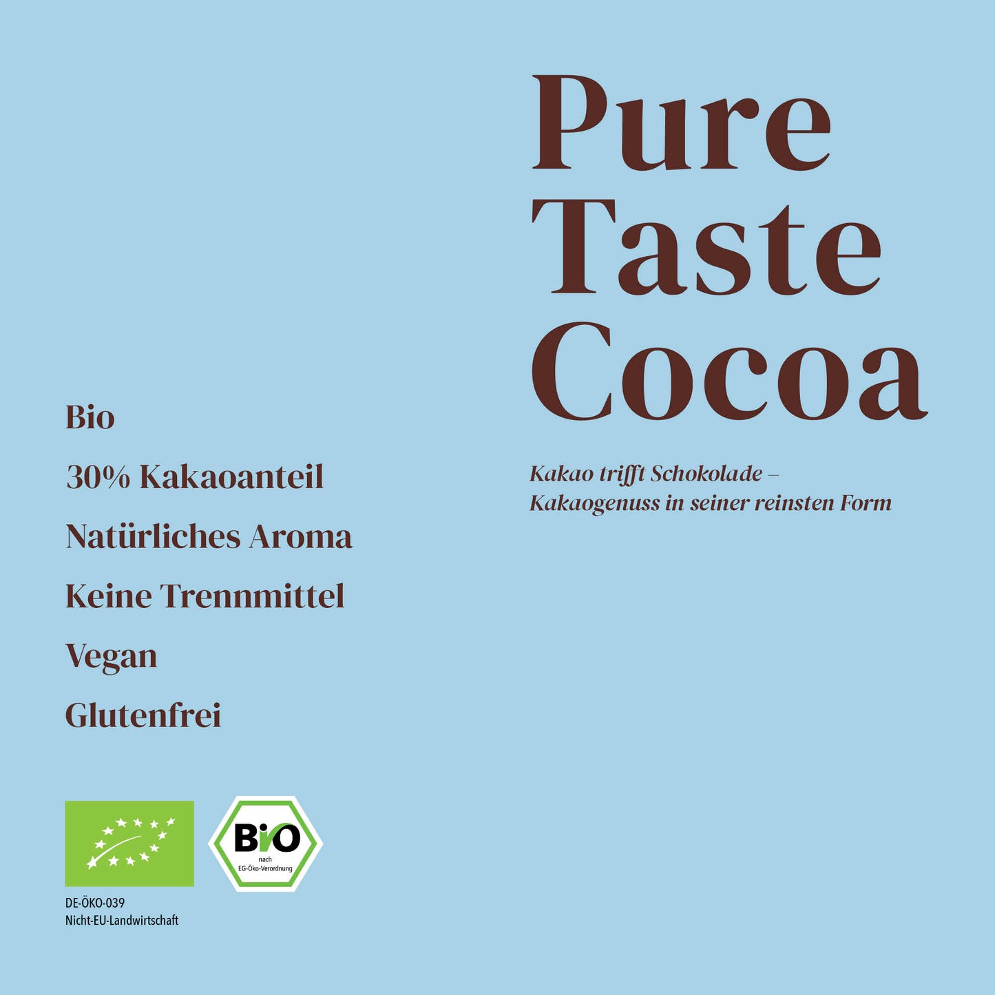 MARC & KAY | Bio-Trinkschokolade | Pure Taste Cocoa | vegan | 250g