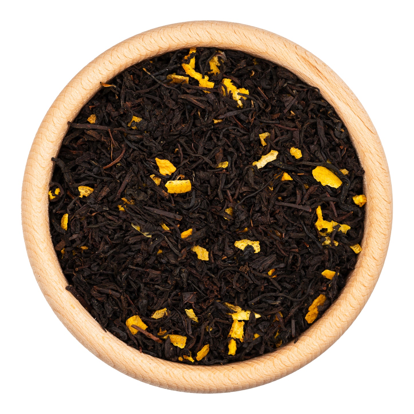 Schwarztee Orange mit Orangenschalen