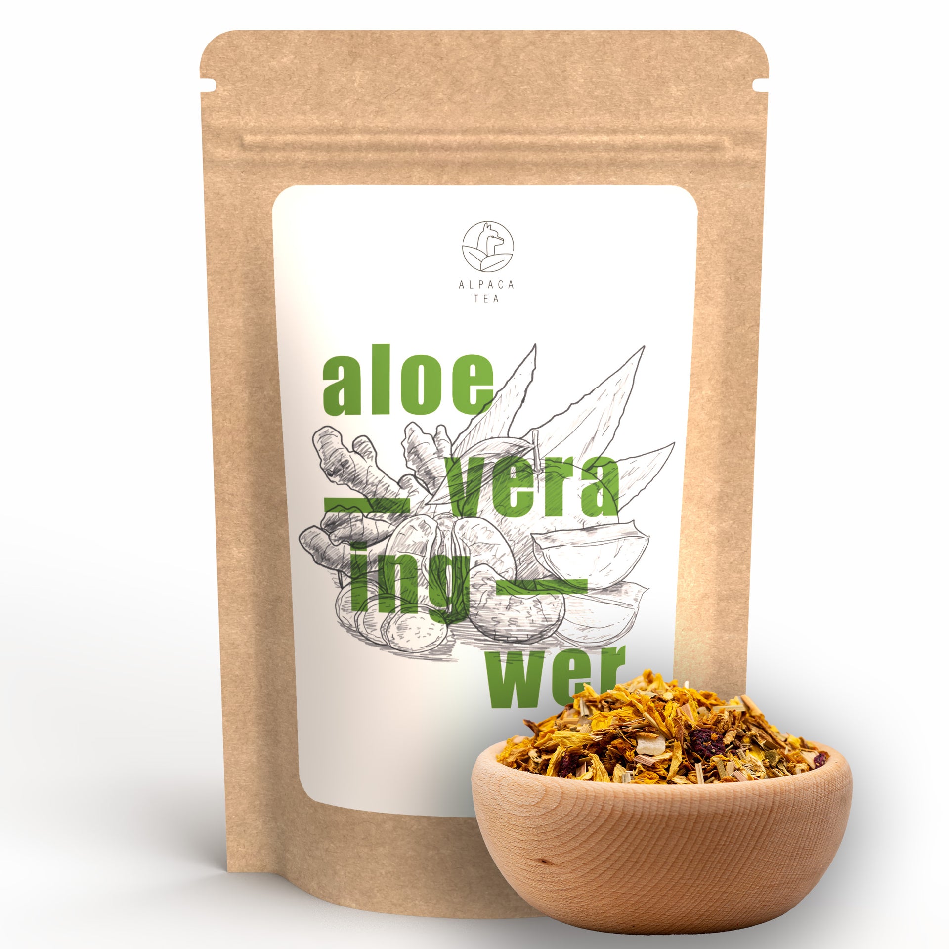 Aloe Vera Ingwer Mandarine – Alpaca Tea
