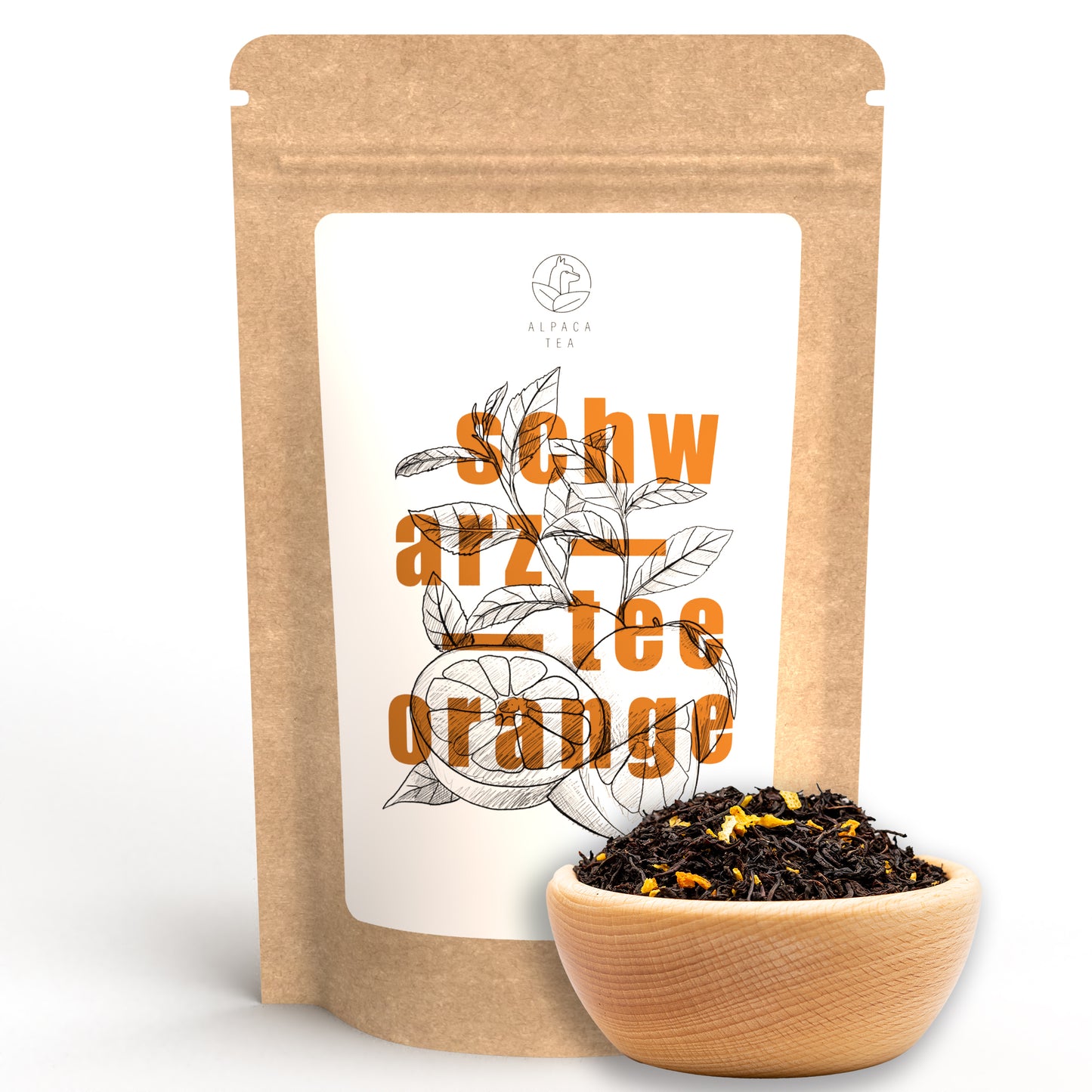 Schwarztee Orange mit Orangenschalen