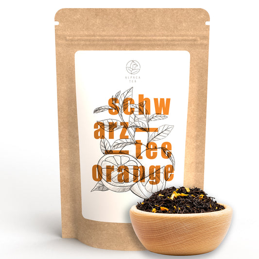 Alpaca Tea | Schwarztee Orange mit Orangenschalen | lose Schwazteemischung | wiederverschließbar