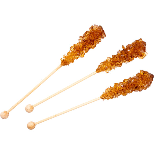 100x braune Kandissticks (Rock Candy) 12,5g